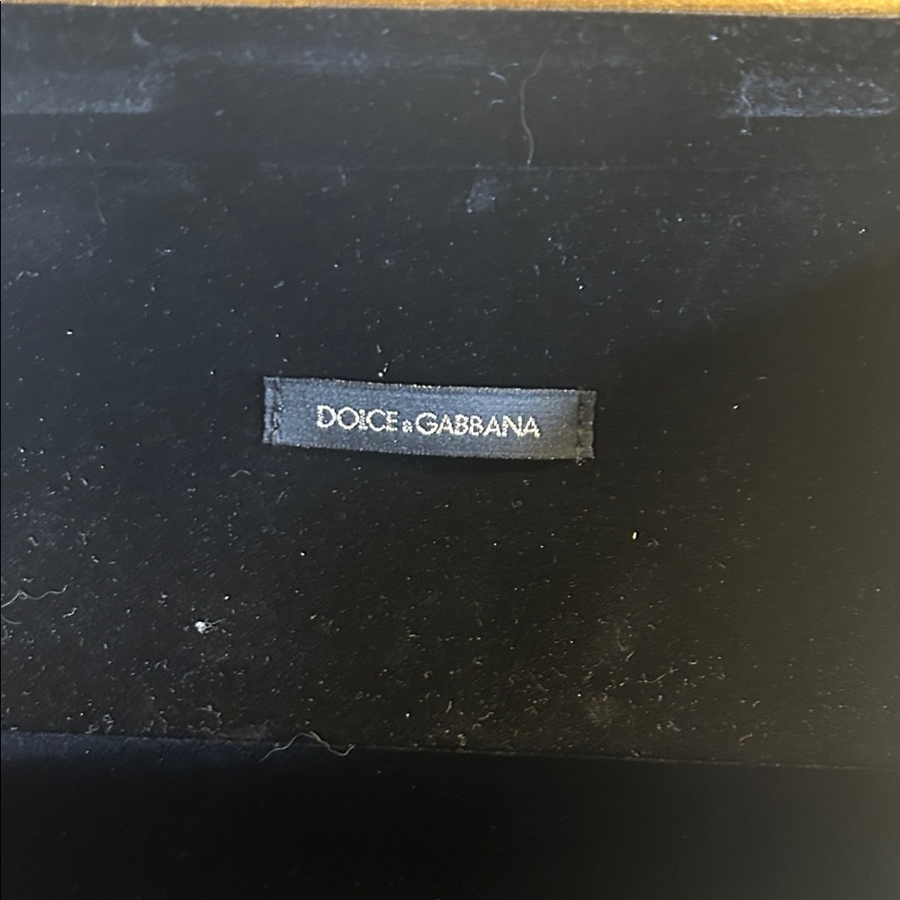Dolce & Gabbana Gold Velvet Fold-Over Clutch Case - Picture 4 of 5